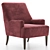 Elegant Elsie Upholstered Armchair 3D model small image 1