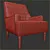 Elegant Elsie Upholstered Armchair 3D model small image 5