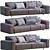 Modern Cross-Design Sofa 3D model small image 2