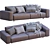 Modern Cross-Design Sofa 3D model small image 5