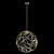 Glowing Metal Orb Chandelier 3D model small image 1