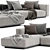 Flexform Grandemare Chaise: Modern Luxury Sofa 3D model small image 2