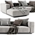 Flexform Grandemare Chaise: Modern Luxury Sofa 3D model small image 3