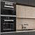 Sleek Black Wood Kitchen Cabinets 3D model small image 4