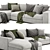 Modern Comfort: Noah Sectional Sofa 3D model small image 2