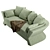 Victorian-Inspired Chianti Sofa 3D model small image 3