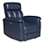 Elegant Navy Leather Recliner 3D model small image 1