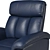 Elegant Navy Leather Recliner 3D model small image 3