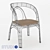 Vintage Style Metal Chair with Cushion 3D model small image 2