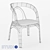 Vintage Style Metal Chair with Cushion 3D model small image 1