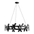 Elegant Wells Matte Black Chandelier 3D model small image 1