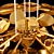 Brass Plate Ball Chandelier 3D model small image 3