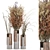 Wood & Ceramic Indoor Plant Combo - Set 345 3D model small image 1