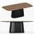 Modern Velvet and Wood Dining Set 3D model small image 3