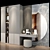 Modern Hallway Cabinet Set 3D model small image 3