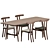 Modern Scandinavian Dining Set by Carl Hansen 3D model small image 1