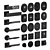 Premium Door Hardware Kit: Handles & Reinforcement 3D model small image 1