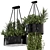 Indoor Hanging Plants Set in Metal Box 3D model small image 3