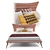 Imodern Venezia Bed: Stylish & Spacious 3D model small image 2