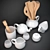 Stylish Kitchen Dish Set 3D model small image 4