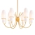 Vintage Opaline Glass Brass Chandelier 3D model small image 1