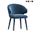 Cardinale Velvet Dining Chair: Modern Elegance 3D model small image 2