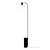 Black Floor Lamp with Clear Round Shade 3D model small image 1