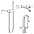 Elegant Grohe Grandera Mixer Set 3D model small image 1