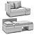 Modern IKEA Sandsbru 2-Seat Sofa Bed 3D model small image 7