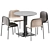 Elegant Plinto Table & Shell Chair 3D model small image 1