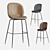 Beetle PU Bar Stool Set 3D model small image 1