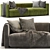 Lario Flexform 2-Seater Sofa: Elegant Comfort 3D model small image 3