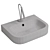 Modern Square Washbasin 600 3D model small image 2