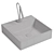 Modern Square Ceramic Countertop Washbasin 3D model small image 2