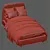 Raelynn Oatmeal Upholstered Bed 3D model small image 7