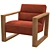 Sleek Bond Leather Chair 3D model small image 2