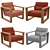 Sleek Bond Leather Chair 3D model small image 4