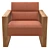 Sleek Bond Leather Chair 3D model small image 5