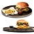 Savory Burger and Crispy Fries 3D model small image 1