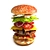 Savory Burger and Crispy Fries 3D model small image 2