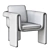 Velvet Floria Armchair 3D model small image 6