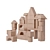 Natural Wood Building Block Set 3D model small image 4