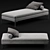 Elegant Velvet Lounge Daybed 3D model small image 1