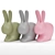 Qeeboo Rabbit Kids Table & Chairs 3D model small image 4