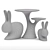 Qeeboo Rabbit Kids Table & Chairs 3D model small image 5