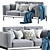 Modern Flexform Romeo Compact Sofa 3D model small image 1