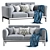 Modern Flexform Romeo Compact Sofa 3D model small image 2