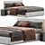 Meridiani Stone Up Bed: Upholstered Double Bed. 3D model small image 1