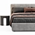 Meridiani Stone Up Bed: Upholstered Double Bed. 3D model small image 4