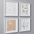 Large Wall Paintings Set: 4 Frame Colors 3D model small image 2